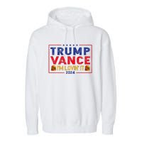 Trump Vance IM Lovin It Hamburger 2024 Garment-Dyed Fleece Hoodie