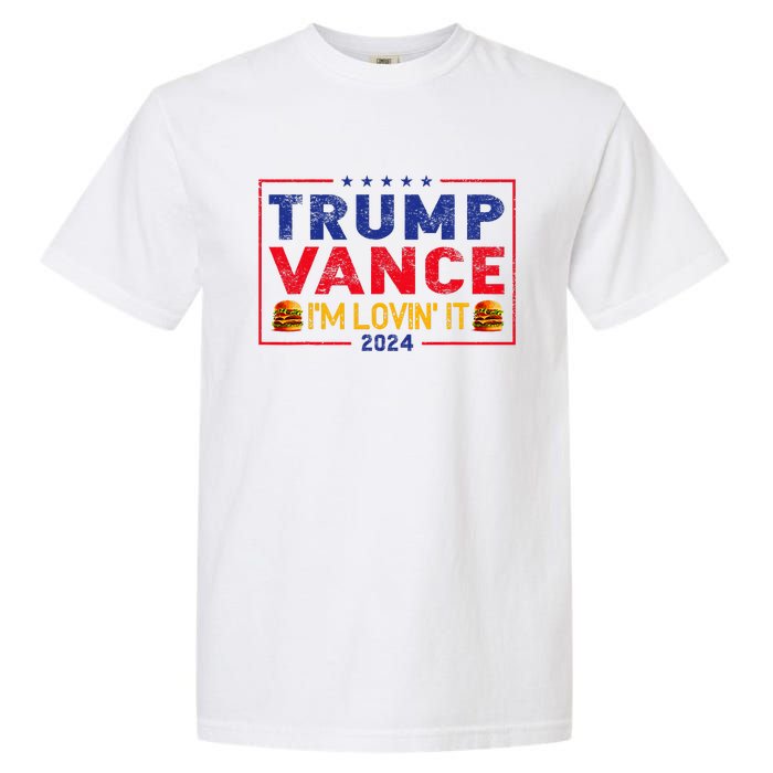 Trump Vance IM Lovin It Hamburger 2024 Garment-Dyed Heavyweight T-Shirt