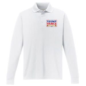 Trump Vance IM Lovin It Hamburger 2024 Performance Long Sleeve Polo