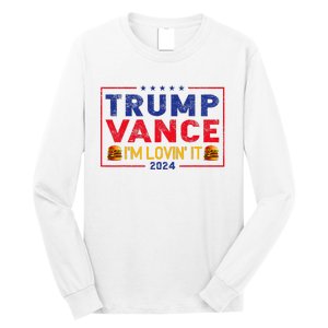 Trump Vance IM Lovin It Hamburger 2024 Long Sleeve Shirt