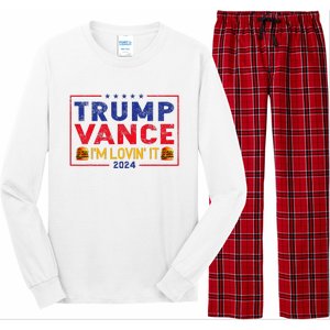 Trump Vance IM Lovin It Hamburger 2024 Long Sleeve Pajama Set