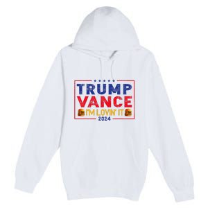 Trump Vance IM Lovin It Hamburger 2024 Premium Pullover Hoodie