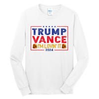 Trump Vance IM Lovin It Hamburger 2024 Tall Long Sleeve T-Shirt