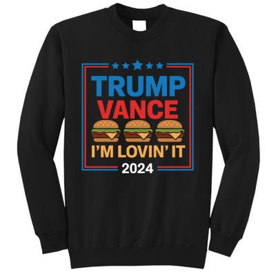 Trump Vance Im Lovin It Hamburger 2024 Election 2024 Sweatshirt