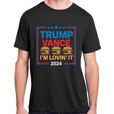 Trump Vance Im Lovin It Hamburger 2024 Election 2024 Adult ChromaSoft Performance T-Shirt