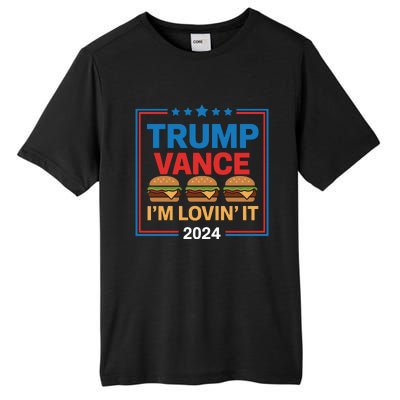 Trump Vance Im Lovin It Hamburger 2024 Election 2024 Tall Fusion ChromaSoft Performance T-Shirt