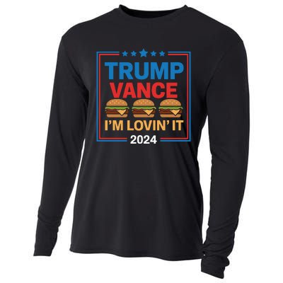 Trump Vance Im Lovin It Hamburger 2024 Election 2024 Cooling Performance Long Sleeve Crew