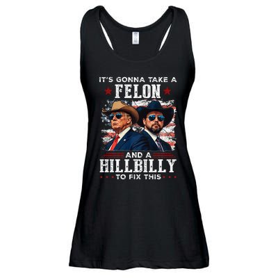 Trump Vance ItS Gonna Take A Felon And A Hillbilly To Fix Ladies Essential Flowy Tank