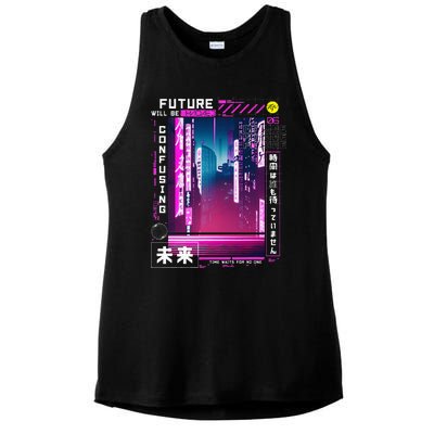 Tokyo Vaporwave In Japanese Retro Vibes Aesthetic Ladies PosiCharge Tri-Blend Wicking Tank