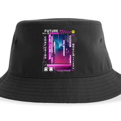 Tokyo Vaporwave In Japanese Retro Vibes Aesthetic Sustainable Bucket Hat