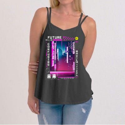 Tokyo Vaporwave In Japanese Retro Vibes Aesthetic Women's Strappy Tank