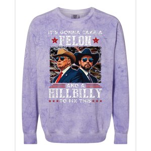 Trump Vance ItS Gonna Take A Felon And A Hillbilly To Fix Colorblast Crewneck Sweatshirt