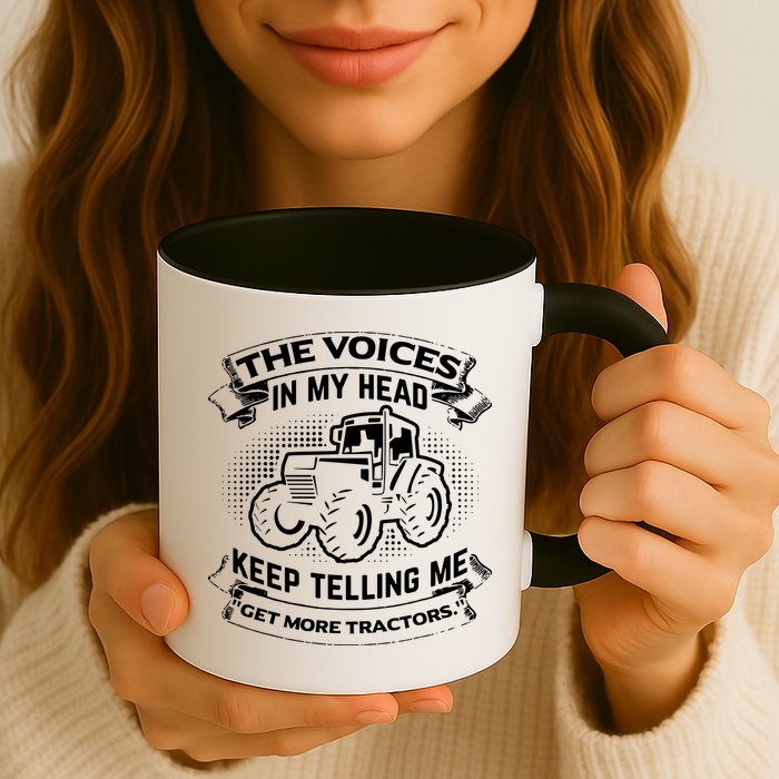 The Voices In My Head Keep Telling Me Tractors Farmer Mug