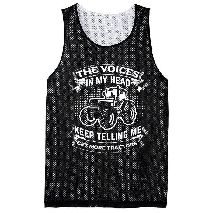 The Voices In My Head Keep Telling Me Tractors Farmer Mesh Reversible Basketball Jersey Tank