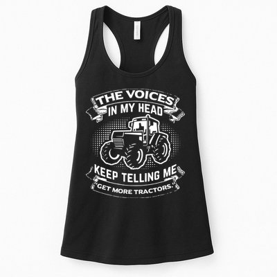 The Voices In My Head Keep Telling Me Tractors Farmer Womens Tank Top
