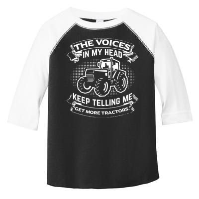 The Voices In My Head Keep Telling Me Tractors Farmer Toddler Fine Jersey T-Shirt