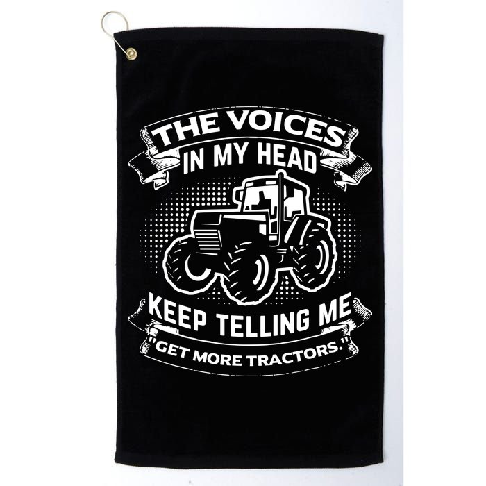 The Voices In My Head Keep Telling Me Tractors Farmer Golf Towel