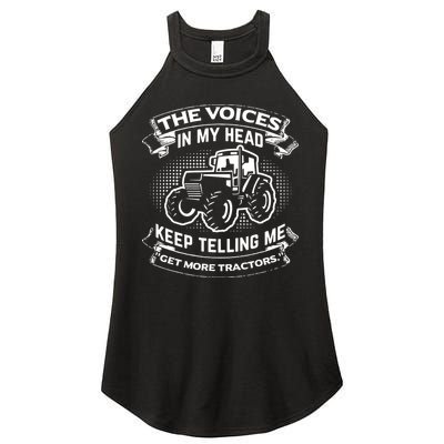 The Voices In My Head Keep Telling Me Tractors Farmer Women's Perfect Tri Rocker Tank