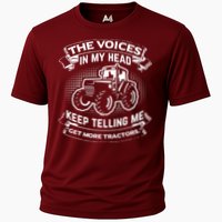 The Voices In My Head Keep Telling Me Tractors Farmer Cooling Performance Crew T-Shirt