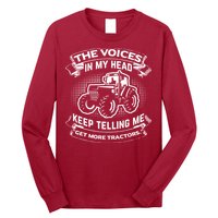 The Voices In My Head Keep Telling Me Tractors Farmer Long Sleeve Shirt