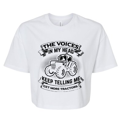 The Voices In My Head Keep Telling Me Tractors Farmer Bella+Canvas Jersey Crop Tee