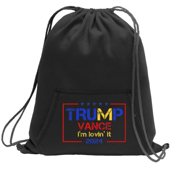 Trump Vance IM Lovin It 2024 Funny Saying Quote Trump Sweatshirt Cinch Pack Bag