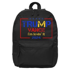 Trump Vance IM Lovin It 2024 Funny Saying Quote Trump 16 in Basic Backpack