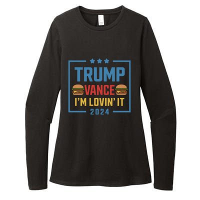 Trump Vance Im Lovin It Hamburger 2024 Election 2024 Womens CVC Long Sleeve Shirt