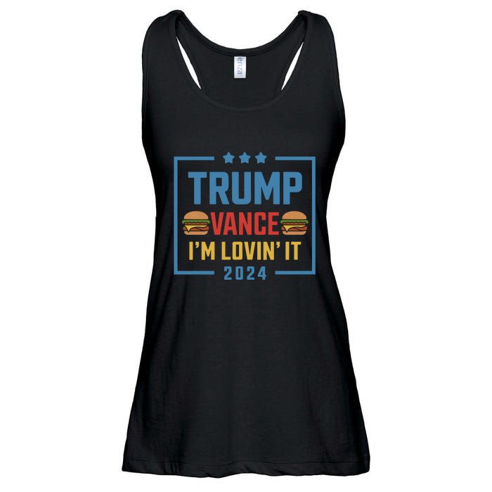 Trump Vance Im Lovin It Hamburger 2024 Election 2024 Ladies Essential Flowy Tank