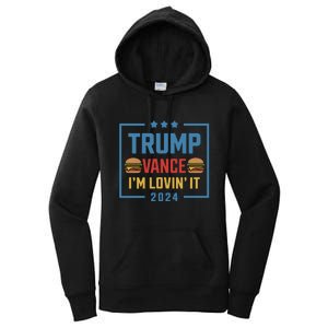 Trump Vance Im Lovin It Hamburger 2024 Election 2024 Women's Pullover Hoodie