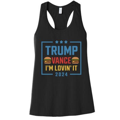 Trump Vance Im Lovin It Hamburger 2024 Election 2024 Women's Racerback Tank