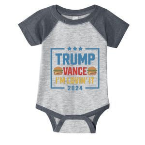 Trump Vance Im Lovin It Hamburger 2024 Election 2024 Infant Baby Jersey Bodysuit