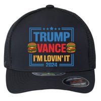 Trump Vance Im Lovin It Hamburger 2024 Election 2024 Flexfit Unipanel Trucker Cap