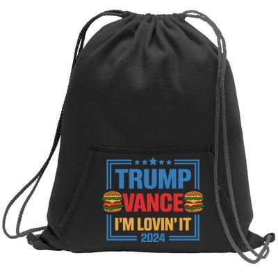 Trump Vance Im Lovin It Hamburger 2024 Election 2024 Sweatshirt Cinch Pack Bag