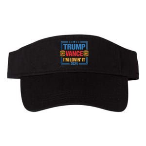 Trump Vance Im Lovin It Hamburger 2024 Election 2024 Valucap Bio-Washed Visor