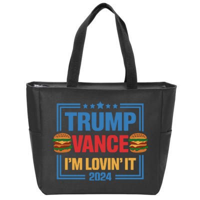 Trump Vance Im Lovin It Hamburger 2024 Election 2024 Zip Tote Bag