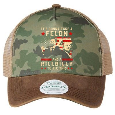 Trump Vance It Gonna Take A Felon Hillbilly Legacy Tie Dye Trucker Hat