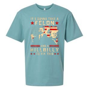 Trump Vance It Gonna Take A Felon Hillbilly Sueded Cloud Jersey T-Shirt