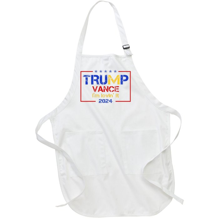 Trump Vance IM Lovin It 2024 Funny Saying Quote Trump Full-Length Apron With Pockets