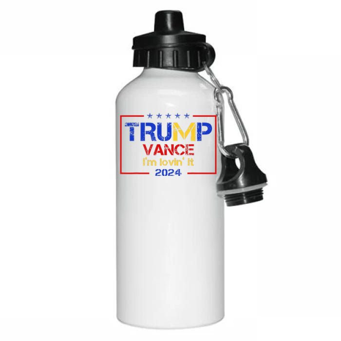 Trump Vance IM Lovin It 2024 Funny Saying Quote Trump Aluminum Water Bottle