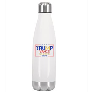 Trump Vance IM Lovin It 2024 Funny Saying Quote Trump Stainless Steel Insulated Water Bottle