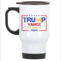 Trump Vance IM Lovin It 2024 Funny Saying Quote Trump Stainless Steel Travel Mug