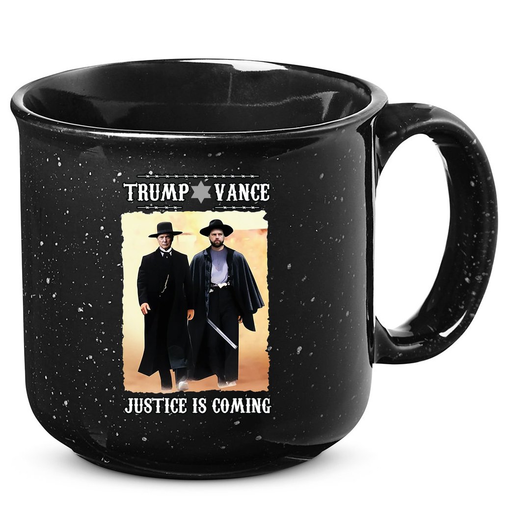 Trump Vance Justice Is Coming 15oz Campfire Ceramic Mug