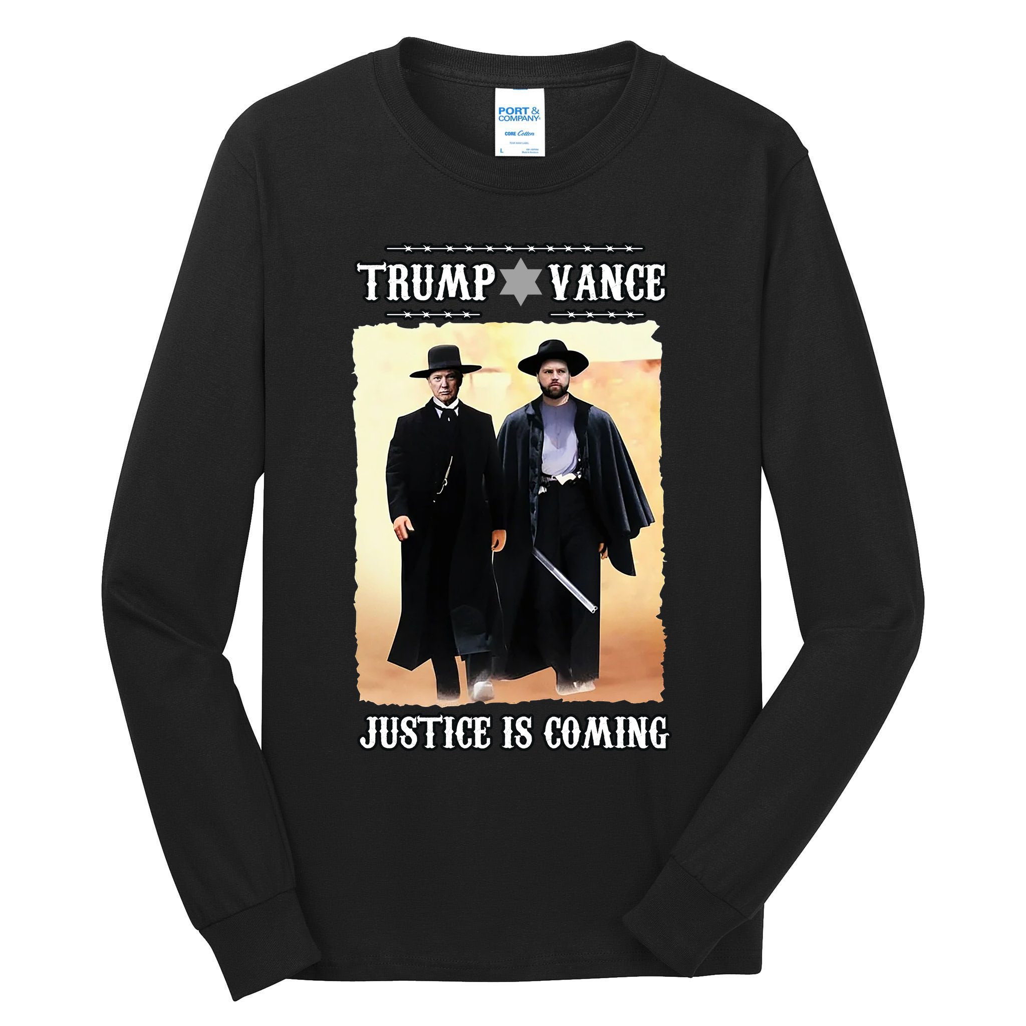 Trump Vance Justice Is Coming Tall Long Sleeve T-Shirt