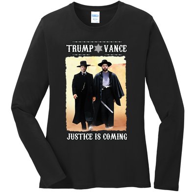 Trump Vance Justice Is Coming Ladies Long Sleeve Shirt