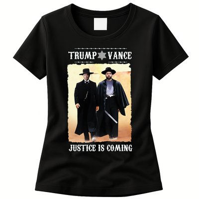 Trump Vance Justice Is Coming Womens T-Shirt
