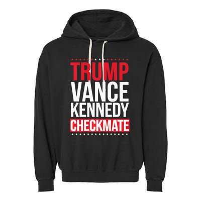 Trump Vance Kennedy Checkmate Trump For President 2024 Garment-Dyed Fleece Hoodie