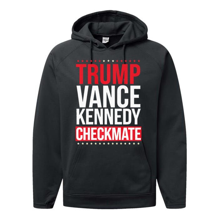 Trump Vance Kennedy Checkmate Trump For President 2024 Performance Fleece Hoodie