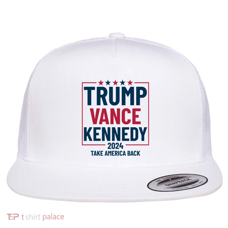 Trump Vance Kennedy Take America Back Again Flat Bill Trucker Hat