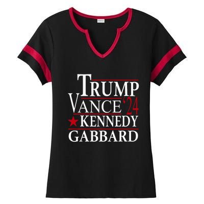 Trump Vance Kennedy Gabbard 2024 Election Ladies Halftime Notch Neck Tee